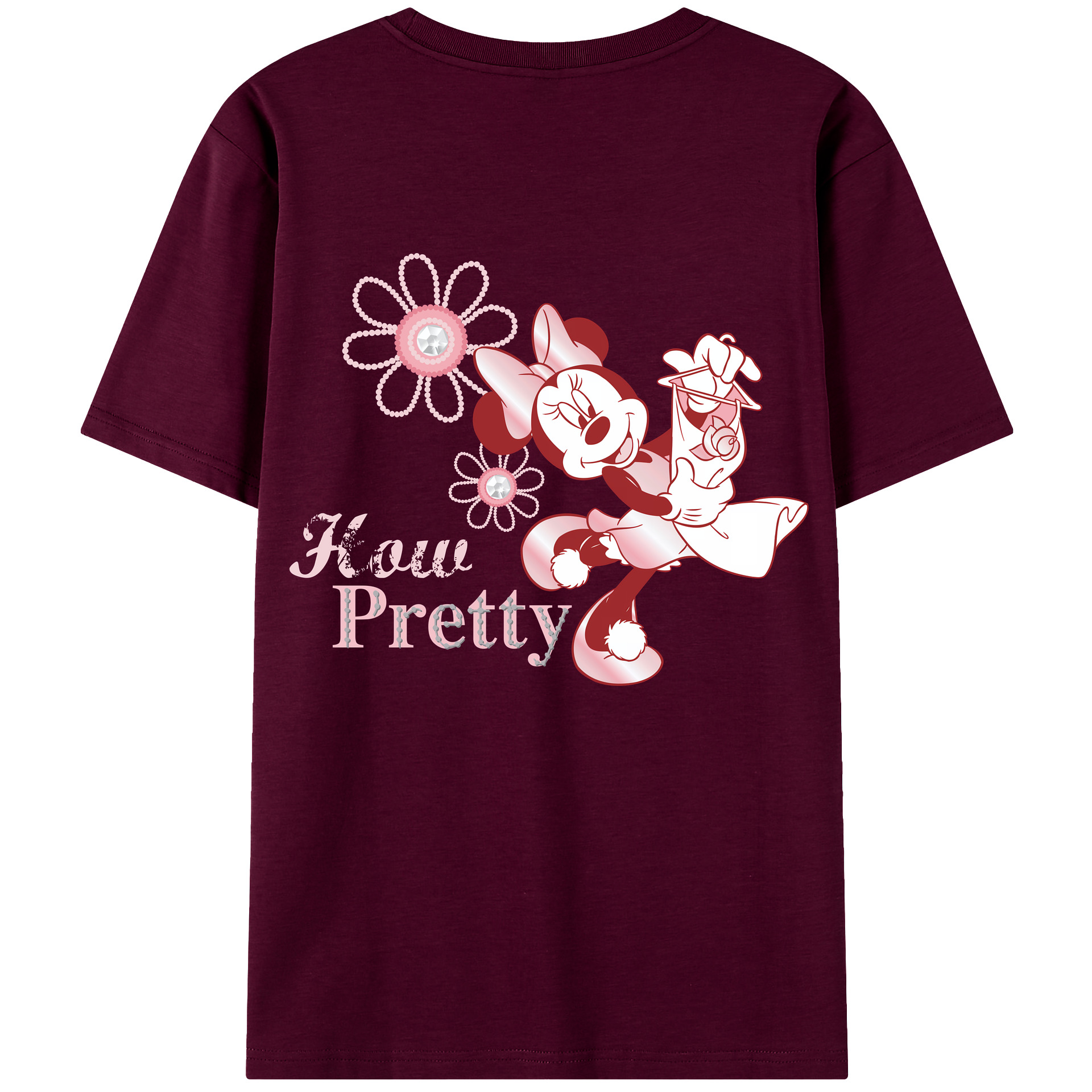 （画像用） ミッキーマウス Mickey Mouse レディース半袖Tシャツ(バックプリント)
